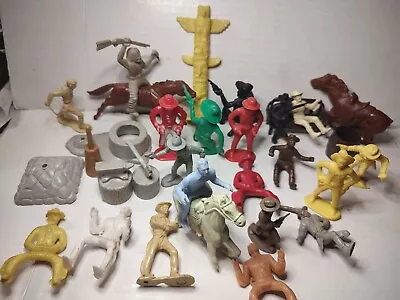 Vintage Plastic Toy Western Figures & Items Lot Of 30 + • $24.99