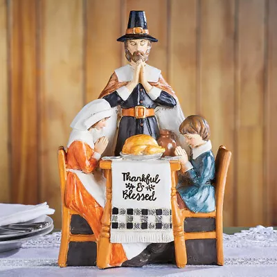 Thanksgiving Fall Harvest Pilgrim Family Figurine Statue Table Centerpiece Decor • $39.98