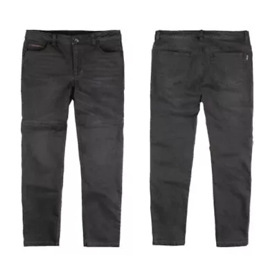 Icon - Uparmor Mens Breathable Protective Off Road Motorcycle Jeans - Black • $195