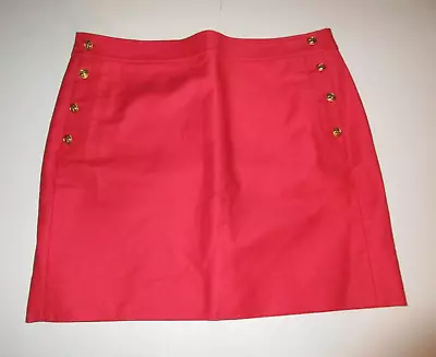 J Crew  Nautical Seersucker Coral Mini Skirt Size 6 Cotton • $14.99