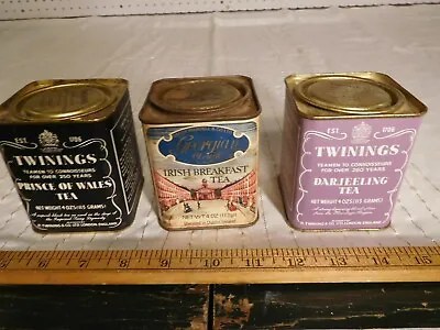 3 Vintage Paper Label Georgian & 2 Twinnings Tea Tins Cans • $140