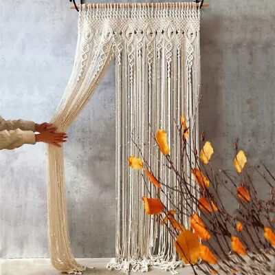 Macrame Backdrop Curtain Wall Hanging Tapestry Boho Wedding Arch Decor Fringe • $39.98