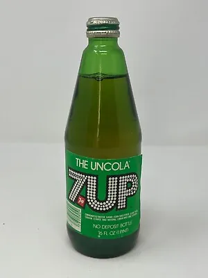 Unopened Vintage Soda 10 Oz. Bottle 1973 7-UP Green Glass FULL! • $21