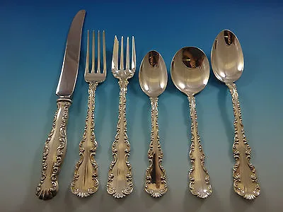 $4500 • Buy Louis XV By Gorham Whiting Sterling Silver Flatware Set For 12 Service 76 Pieces