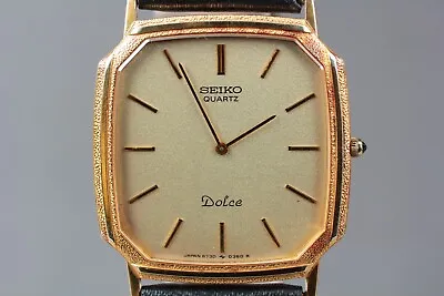 Vintage [Exc+5] SEIKO Dolce 6730-5190 Quartz Square Gold Men's Watch From JAPAN • $109.90