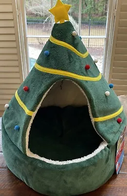 Vibrant Life Hideaway Pet Bed Christmas Tree ADORABLE SOFT FESTIVE Cat Dog Small • $19.99