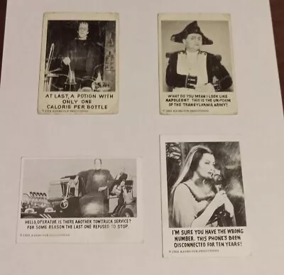 Lot Of 4 1964 Munsters Mumbles TV Show Karyo-Vue Trading Cards #s 28613456 • $0.99