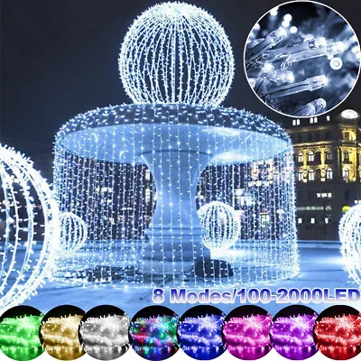 2000 LED Fairy Lights Plug In Christmas Tree String Lights Mains Outdoor Garden • £21.39