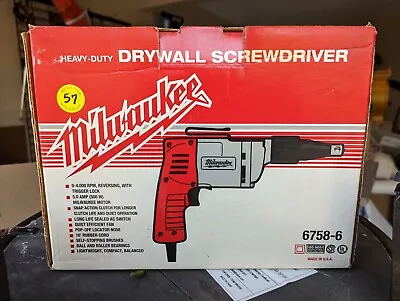 *New Milwaukee  6758-1 Hvy Duty Corded Drywall Screw Shooter 5amp Unused • $104.95