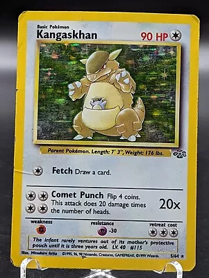 $1.75 • Buy Pokemon Jungle Kangaskhan 5/64 Holo Rare Unlimited Card TCG WOTC DAMAGED