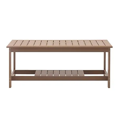 Clihome Outdoor Coffee Table Patio Table Porch Side Table 2-Tier Storage Shelf • $189