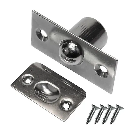 £6.97 • Buy Roller Ball Door Catch & Keep Plate Mortice Spring Latch Satin Stainless Steel