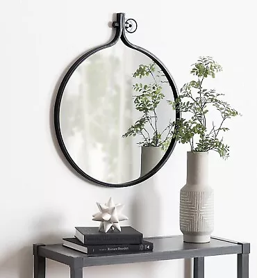 Round Wall Mirror Bathroom Vanity Industrial Vintage Retro Style Boho Farmhouse • $119.95