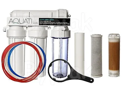 £76.90 • Buy Aquatic 4 Stage RO Water Filter Reverse Osmosis System DI Resin Chamber 50 GPD