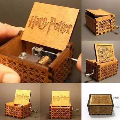 Harry Potter Music Box Engraved Wooden Hand Cranked Interesting Toys Gift • $14.55