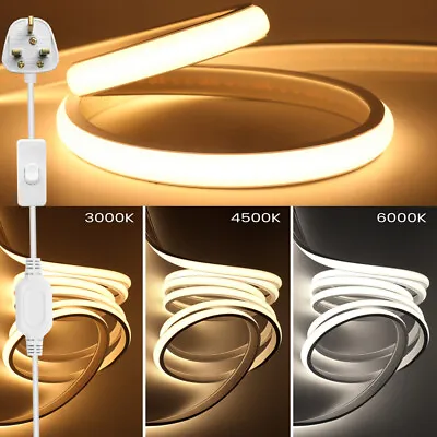 Neon COB LED Strip Light 220V Flexible Tape Cabinet Kitchen Lights High Density • £8.39