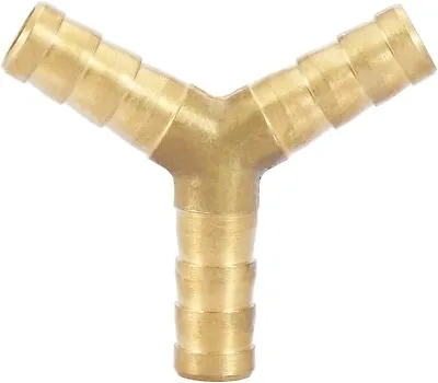 5X Brass Y Piece 3WAY Joiner Fuel Hose Tee Connector Fitting Air Water Gas 8mm • £5.49