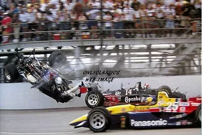 1995 Stan Fox Car Crash Eddie Cheever A.j. Foyt Indy 500 Auto Racing 8x12 Photo • $14.41