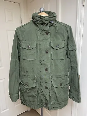 J.CREW Hunter Green Cotton Field Mechanic Military Utility Jacket E0945 Sz M • $30