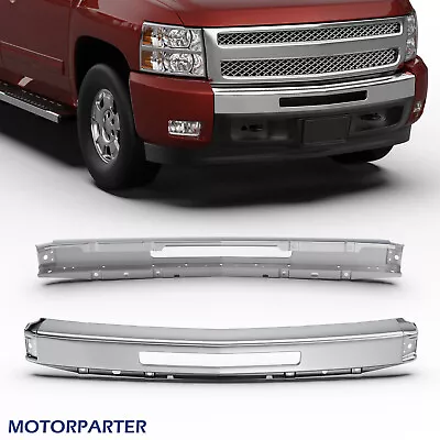 Chrome Front Bumper Assembly Face Bar For 07-13 Chevy Silverado 1500 07-10 2500 • $72.96