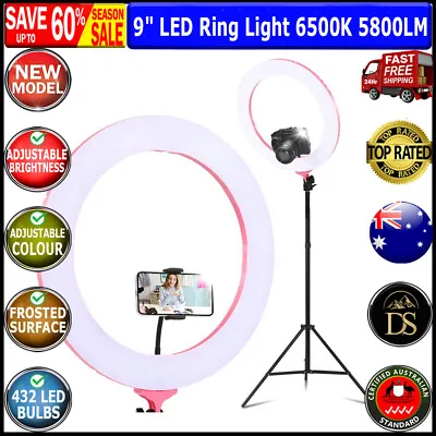 19  LED Ring Light 6500K 5800LM Dimmable Diva With Stand Make Up Studio Video AU • $99.76