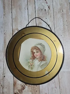 Beautiful Antique Flue Cover With Lithograph Of Lady • $35