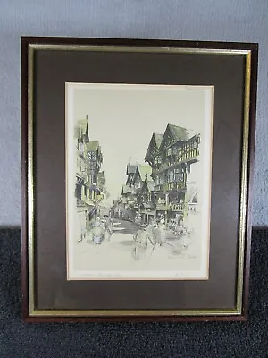 Vintage Framed Marjorie C Bates Chester Art Print Of Upper Bridge Street • $11.13