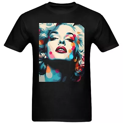 Marilyn Monroe Graffiti Print Men's Crew Neck Cotton Short Sleeve T-Shirt Black • $26.90