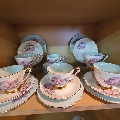 Queen Anne Bone China Gilded 18 Piece Teaset In The Beautiful Design Fair Lady • £79.99