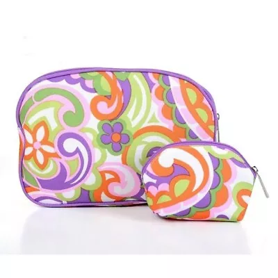 4 Bags : CLINIQUE Floral Print Makeup Bag Set Zipper Pouch (2 Large + 2 Small ) • $9.99