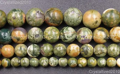 Natural Rhyolite Jasper Gemstone Round Ball Loose Beads 6mm 8mm 10mm 12mm 15.5'' • £10.15