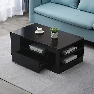 Modern LED High Gloss Coffee Table Side End Table W/Drawer Living Room Furniture • $91.20