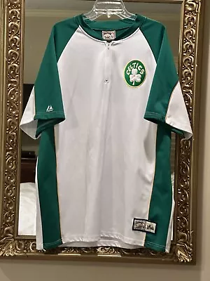 VTG Stitched Majestic NBA Boston Celtics Throwback Warm Up Shooting Jersey XL • $20