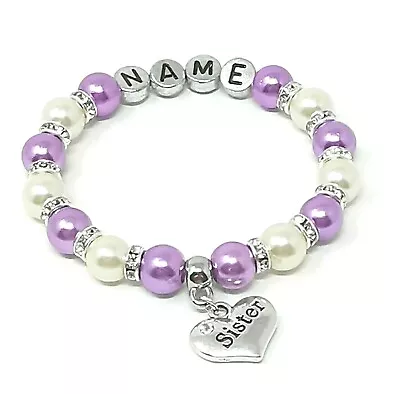 Personalised Sister Niece Mum Birthday Christmas Charm Bracelet Free Gift Bag  • £4.45