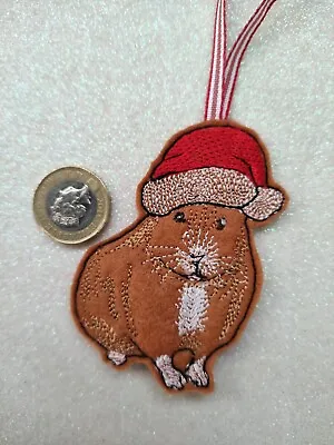 Christmas Hanging Decoration - Hamster In Santa Hat • £5.99