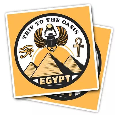 2x Vinyl Stickers Egypt Pyramid Trip Oasis #59577 • £2.99