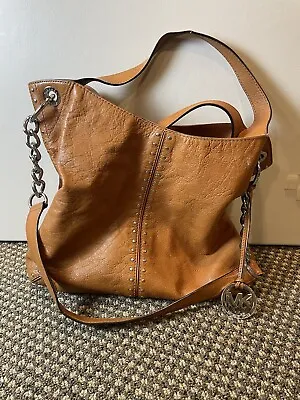 Michael Kors Handbag Astor Studded Brown Silver Chain Tote EXCELLENT CONDITION • $65