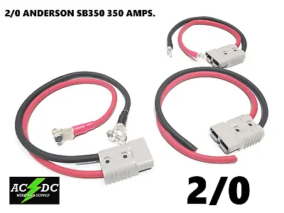 Anderson SB350 Copper Battery Cable Assembly 2/0 Gauge AWG W Lug/terminal/clamps • $103