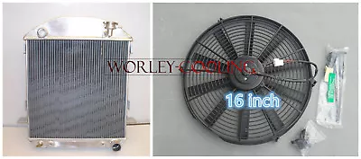 3ROW Model-T Chev Bucket Ford GRILL SHELLS 1924-1927 HOTROD Radiator + 16  Fan • $212