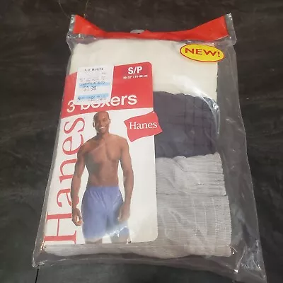 NOS Vintage Hanes 3 Pack Boxers Men's Size Small (30-32) Woven Underwear 541BT • $29.95