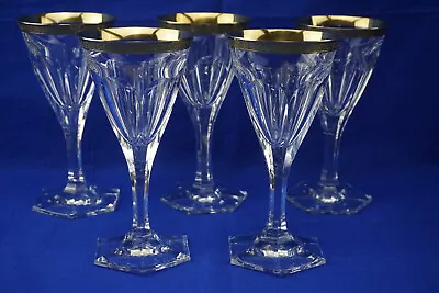 Moser Adela Melikoff (5) Water Goblets 7 3/8   (Lot B)  (S9) • $358.88