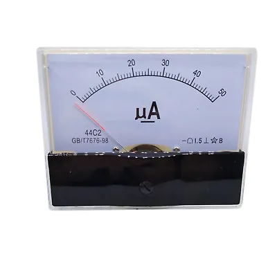  DC 0~50uA Class 1.5 Accuracy Analog Amperemeter Panel Meter Gauge 44C2 • $8.69