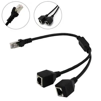 RJ45 Ethernet Y Splitter Adapter Cable 1 To 2 Port Switch Cord For CAT 5/CAT • $6.99