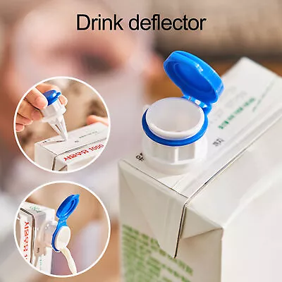 Box Drink Spout With Lid Wide Mouth Sharp Tip Leakproof Boxed Juice Milk Pourer  • £3.77