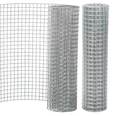 24 36 48  6M/15M/30M Galvanized Welded Wire Mesh Chicken Rabbit Silver Fence Pen • £10.99