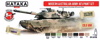 HATAKA HTK AS108 Modern Australian Army AFV Acrylic Paint Set Red Line 8 X 17ml • £17.95