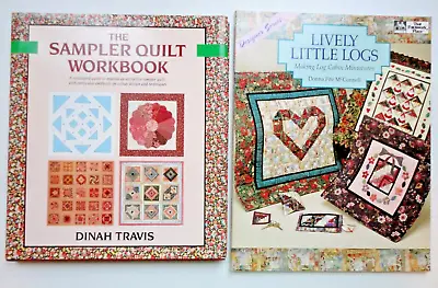 2 X Quilting Patchwork Books Lively Little Log Cabins & Sampler Quilt Work Book • £10