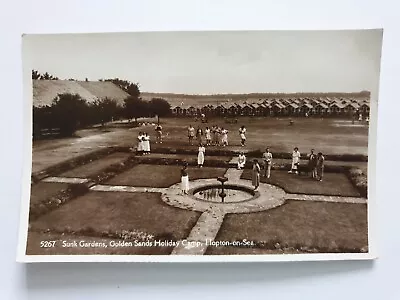 Sunk Gardens Golden Sands Camp Hopton-on-Sea Real Photo Postcard • £8