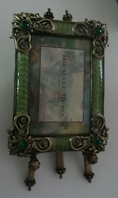 Michael Hero Soft Green European Traditions Easel Frame Swarowski Crystals 4X6  • $290