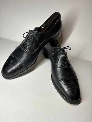 Salvatore FERRAGAMO Oxfords Black Cap-Toe Dress Shoes 11 C • $68.56